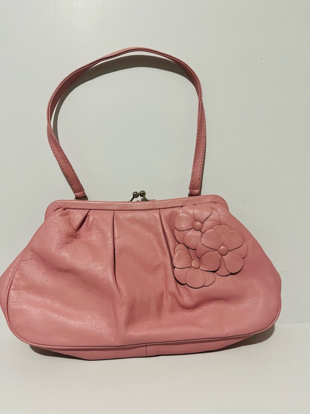 Naturalizer Genuine Soft glove leather Women’s Pink Floral Accent Shoulder Bag